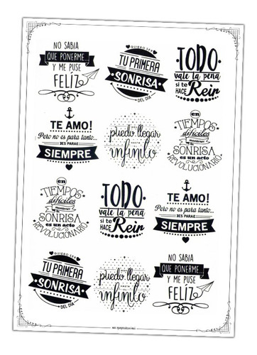 #27 - Frases Amor - Lámina Para Transferencias 30 X 40 Cm