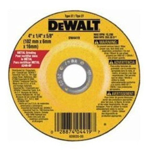 Dewalt Dw4419 412 58 Arbor Fast Cut Metal Depressed Center R