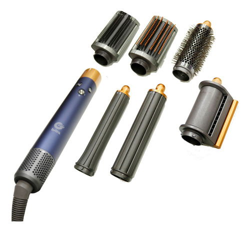 Briza Cepillo Secador De Pelo Alisador Voluminizador 5 En 1 Color Azul Oscuro BRZ X9