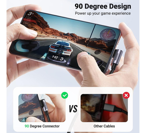 Cabo Usb C Ugreen Para Usb C 90° Macho/macho 2 Metros Preto