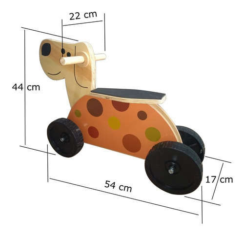 Imagen 3 de 3 de Pata Pata Andarin Caminador De Madera Woodymoto Doggy