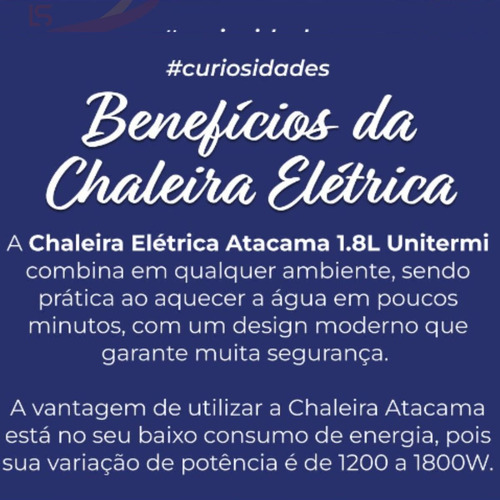 Chaleira Jarra Elétrica Atacama 1,8l 110v Unitermi Prateado