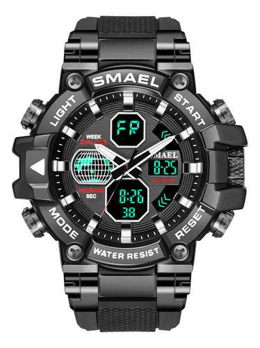 Smael Black Samurai Alloy Multi Function Electronic Watch