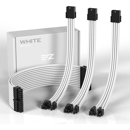 Kit De Cables Atx 24pin/8pin A 62pin 8 Pin Ezdiy-fab Blanco