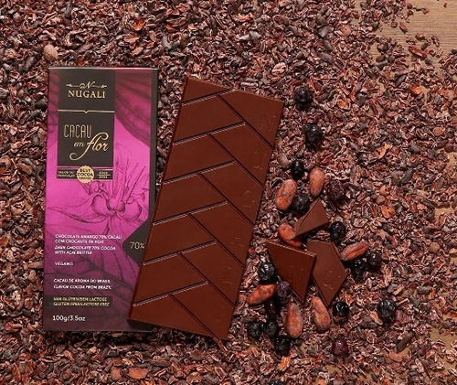 Tablete Barra Chocolate 70% Crocante De Açaí 100g Nugali