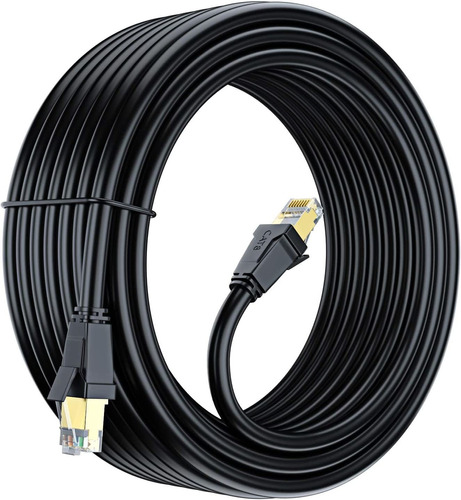 Cable Ethernet Cat8  75ft  Negro  Con Un Rj4540gbps Cha...