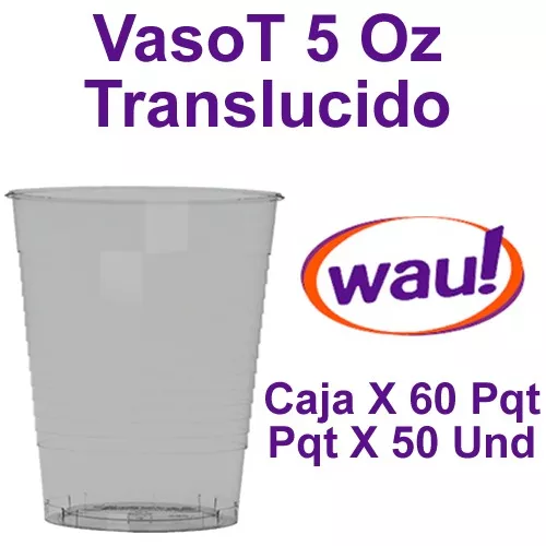 VASOS DESECHABLES WAU 9 ONZAS PAQUETE X 50 UNIDADES