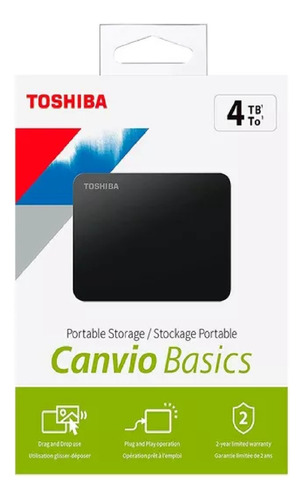 Disco Duro Portatil Externo Toshiba 4tb Usb 2.0 Y 3.0 Backup