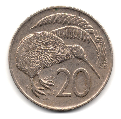 Nueva Zelanda 20 Cents 1972 Ave Kiwi