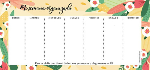 Planificador Semanal Con Iman Flores