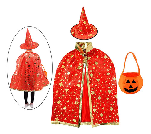 Conjunto De Disfraz De Halloween Para Niños Con Capa De