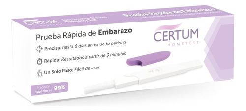 Prueba De Embarazo (hcg) Análoga - Caja con 5 piezas - Certum Hometest