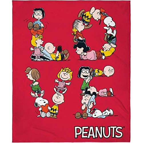 Manta De Felpa Letras De Amor De Peanuts, Charlie Brown...