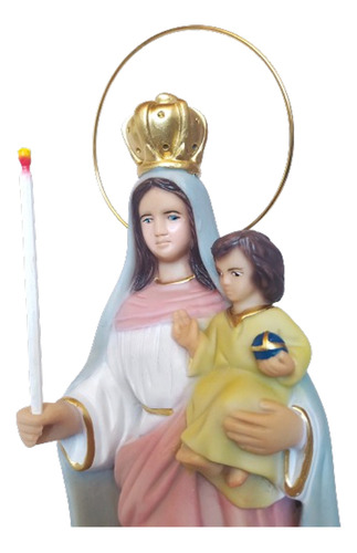 Imagem De Nossa Senhora Da Luz 32 Cm Com Aureola De Metal