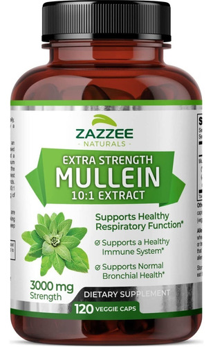 Zazzee Naturals Extra Fuerte Mullein Extracto 3000 Mg 120 Pz