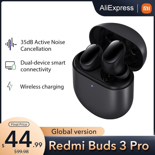 Imagen 2 de 7 de Versión Global Xiaomi Redmi Buds 3 Pro En Negro