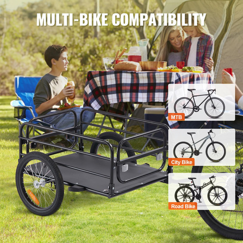 Bike Cargo Trailer Vevor 160kg Load Capacity Foldable 16''