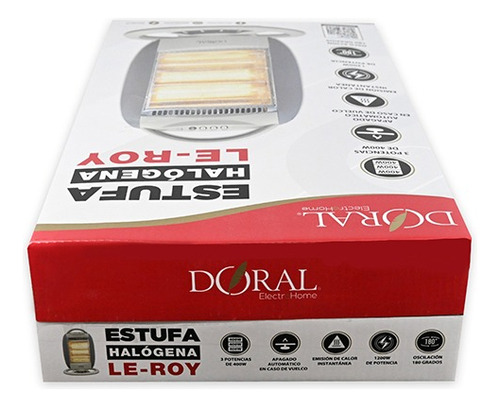 Estufa Halógena Le Roy 3 Potencias 400-800 O 1200w Doral Col