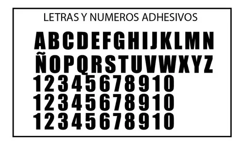 Letras Y Numeros Adhesivos Pack Rotulacion Adhesiva