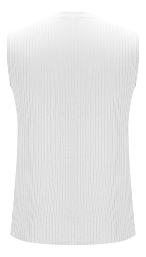 Chaleco A La Moda Para Hombre Con Cuello En V Estampado Con