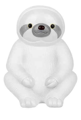 Piggy Bank Winsterch, Cerámica Blanca Con Forma De Perezoso,