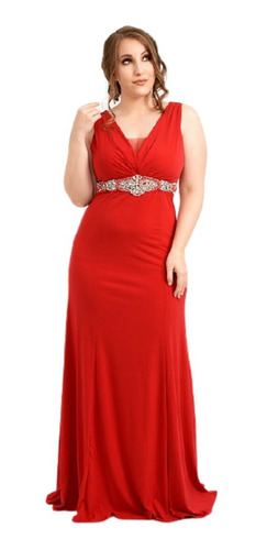 Vestido Fiesta Con Aplique Bordado