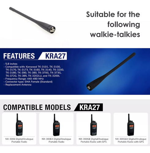 Par De Antenas Para Radio Kenwood Uhf 400-470mhz Tk3000