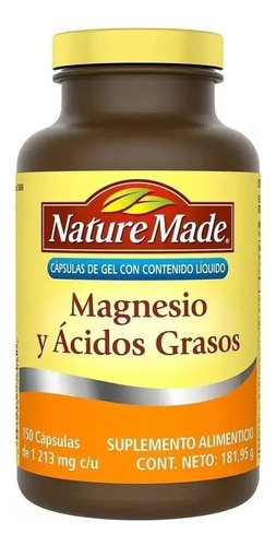 Nature Made Magnesio Y Acidos Grasos 250mg 150 Capsulas