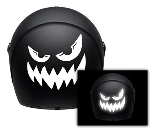 Calco Reflectiva Monster Sonrisa Calco Moto Casco Auto