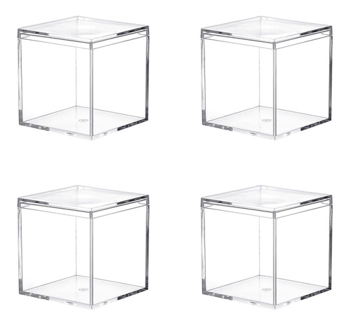 Cubo Cuadrado De Plástico Acrílico Transparente  Paqu...