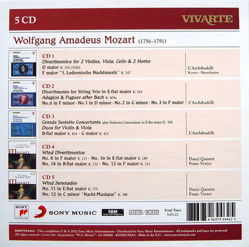 Wolfgang Amadeus Mozart / L'archibudelli Danzi Quintet