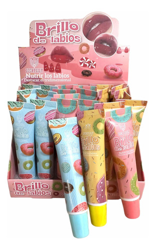 Pack 12 Brillos Labiales Lip Gloss Donuts Aroma Dulce