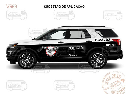 V963 Decal Miniatura Polícia Civil Pc Sp Deic Garra 1/18