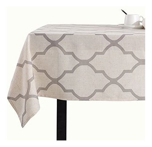 Jinchan Moroccan Tile Tablecloth Linen Textured For Kit