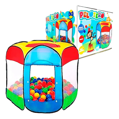 Imagen 3 de 10 de Pelotero Hexagonal De Tela Autoarmable +pelotas Faydi 3a8 Añ
