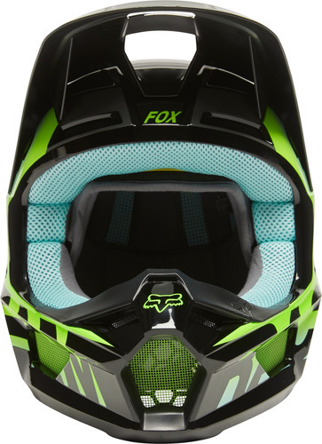 Imagen 4 de 4 de Casco Motocross Fox Niño - Yth V1 Trice #26782 Color Teal Tamaño Del Casco S