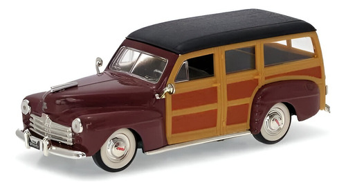 Miniatura Antiga Ford Woody 1948 Escala 1/43 Lucky Models Cor Marrom
