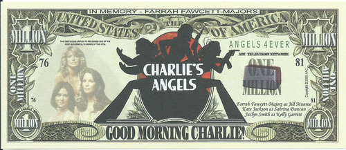 Billete Los Ángeles De Charlie Un Millón Coleccionable Arte