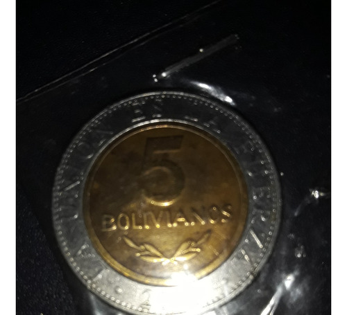 Moneda 5 Bolivianos 2001 Bolivia Km 212