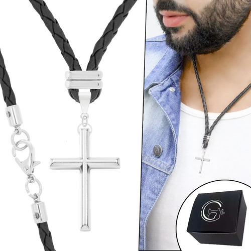 Cordão Colar Ajustável Com Pingente De Cruz Crucifixo Top 