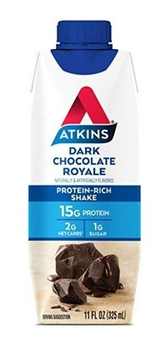 Atkins, Chocolate Oscuro Real, 8 Malteadas, (f)