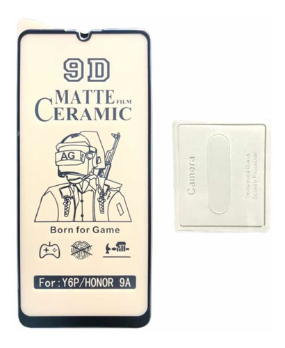 Vidrio Cerámica Matte + Vidrio De Cámara Para Huawei Y6p