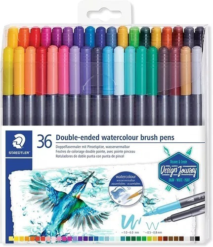 Marcadores Staedtler Doble Punta X 36 Acuarelables Brush Pen