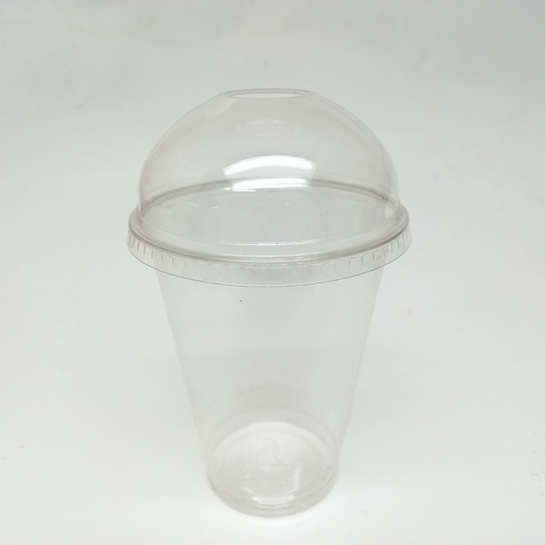 Vaso #16 Cristal Pet C/ Tapa Domo C/500 Piezas