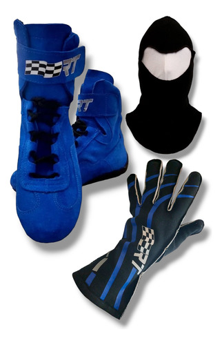 Combo Botas + Guantes + Capucha Automovilismo Deportivo/kart