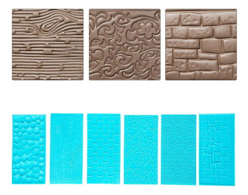 Y Y 6 Piezas De Esteras De Impresión De Fondant, Alfombrilla