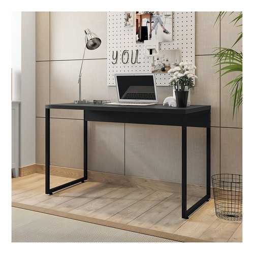 Escritorio Lyam Decor Soft mdp de 120cm x 75cm x 60cm negro mate Mate