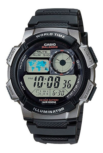 Reloj Casio Hombre Ae-1000w 10 Años De Batería Hora Mundial