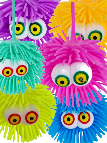 Yoyo De Goma Monstruito Luminoso Luces Con Flecos X6 Uni