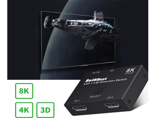 Imagem 5 de 5 de Switcher Displayport Bi-direcional 1x2 2x1 8k@30hz 4k@120hz